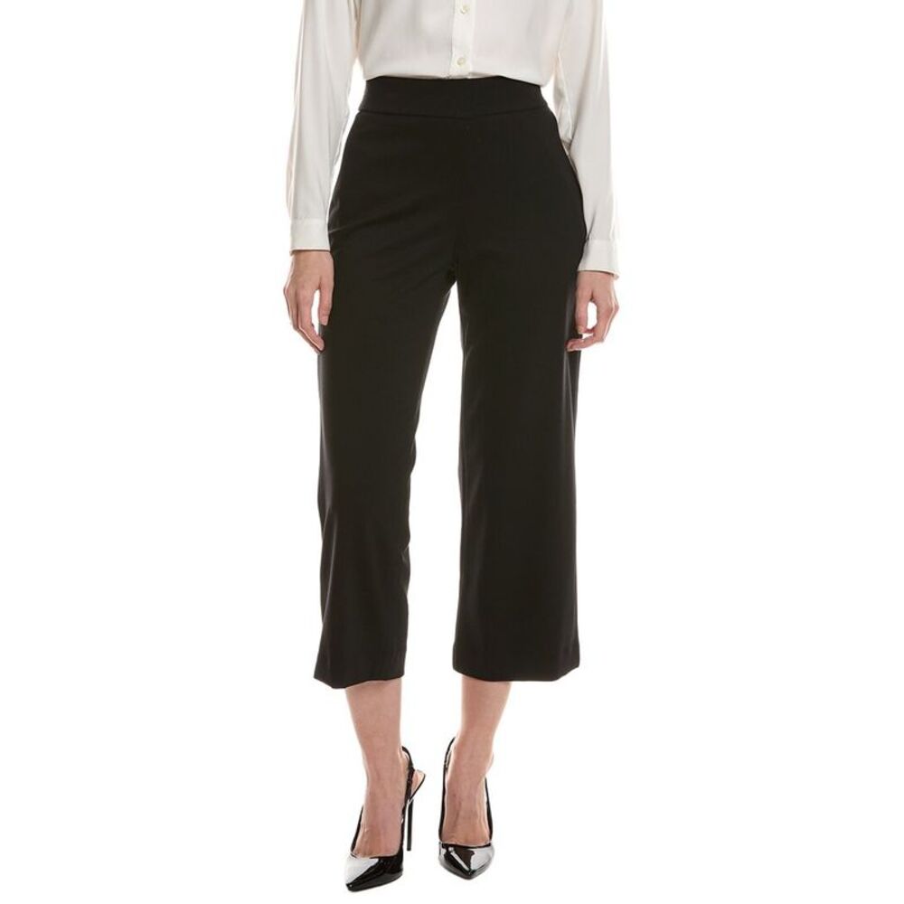 Anne Klein Womens Wide Leg Crop Pant, Black